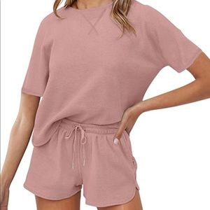 Two piece pink shorts set